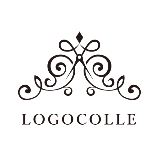 商品番号 0159 ハサミ 冠 のロゴデザイン ロゴの作成 ご購入ならロゴコレ